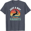 Cute Boys Rabbit Lover Bunny Graphic T-Shirt in Heather Blue