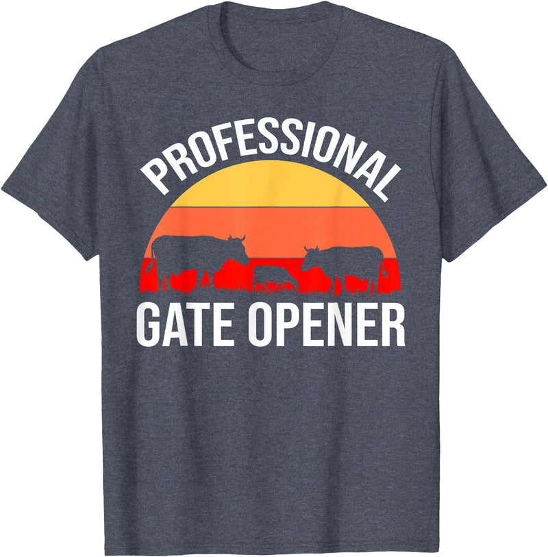 Opener Cow Lover Gift Co. Professional Gate Opener Cow Apparel T-Shirt - Heather Blue