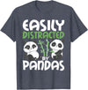Panda Lover Shirts Easily Distracted By Pandas - Cute Kawaii Panda Bear T-Shirt - Heather Blue