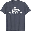Matching Bear Family Shirt Apparel Vintage Papa Bear 3 Cubs Father's Day T-Shirt - Heather Blue