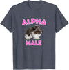 Alpha Male Cute Bunny Meme Funny Rabbit T-Shirt in Heather Blue
