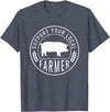 Support Farmers Farmers Market Support Your Local Pig Farmer Rancher T-Shirt - Heather Blue
