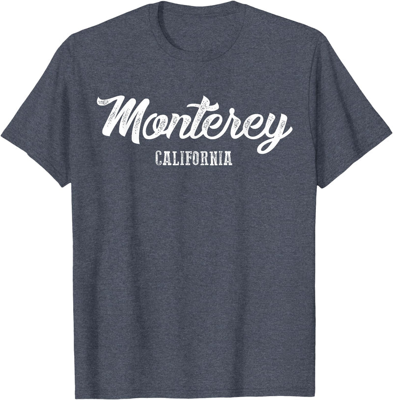 California Original Apparel Monterey T Shirt - California Souvenir Landmark Gift Shirt - Heather Blue