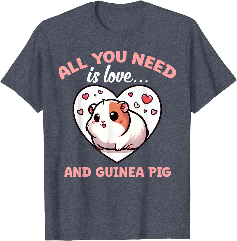 Apparel For Guinea Pig Lovers Cute All You Need Is Guinea Pigs Lover Graphic Cavy T-Shirt - Heather Blue