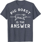 Cool Pig Roast Humor Quote Merch Pig Roast Apparel - Funny Awesome Roasts Lover Design T-Shirt - Heather Blue