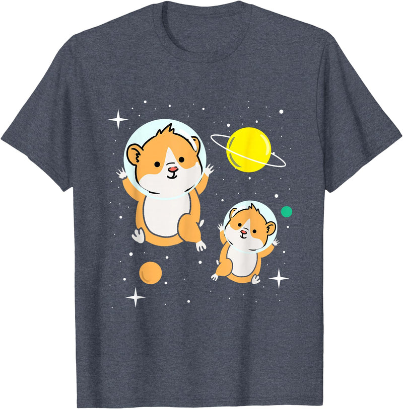 Hamster In Space Hamster Lover Gift T-Shirt - Heather Blue