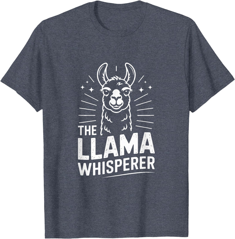 Llama Whisperer Funny Llama Lover Farm Humor The Llama Whisperer Funny Llama Lover Humor T-Shirt - Heather Blue