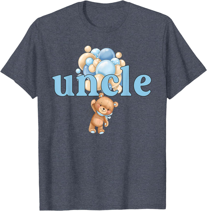 Beary 1st Birthday Boy Teddy Bear Matching Apparel Uncle Teddy Bear 1st Birthday Boy Family Matching T-Shirt - Heather Blue
