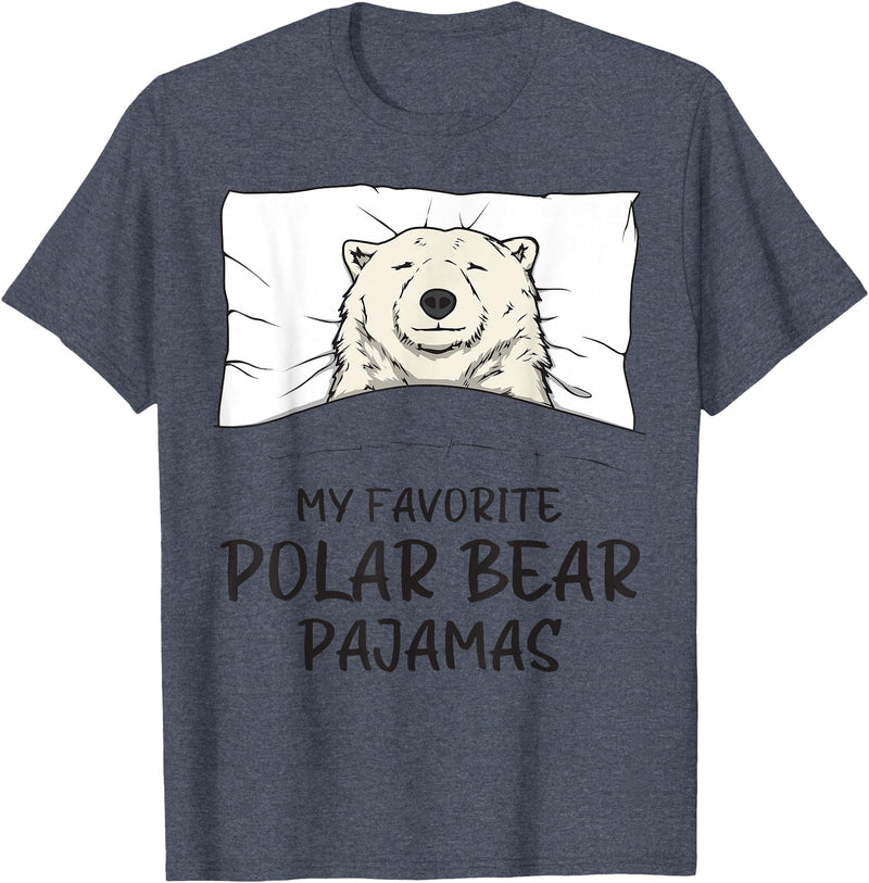 Sleeping & Napping Shirt Gifts Favorite Sleepshirt Favorite Polar Bear Pajamas, Napping Ice Bear Pajama T-Shirt - Heather Blue