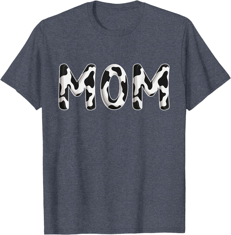 Cow Pattern Print Family Matching Birthday Shirts Cow Mom Birthday Family Matching Mothers Day Boy Girl Farm T-Shirt -