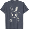 Creepy Cute Bunny Rabbit Alt Goth Grunge Horror Aesthetic T-Shirt in Heather Blue