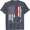 Vintage Gift for proud Dad 4th of July Daddy Bear with cub American Flag Papa Bear Father's Day T-Shirt - Heather Blue