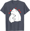 Mother's Day Clothing Gift Idea Cute Mama and Baby Polar Bear Cub Hugging Mothers Day T-Shirt - Heather Blue