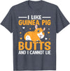 Cute Guinea Pig Apparel Co. I Like Guinea Pig Butts and I Cannot Lie - Guinea Pig Lover T-Shirt - Heather Blue