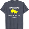 Porker Apparel Co National Yellow Pig Day T-Shirt - Heather Blue