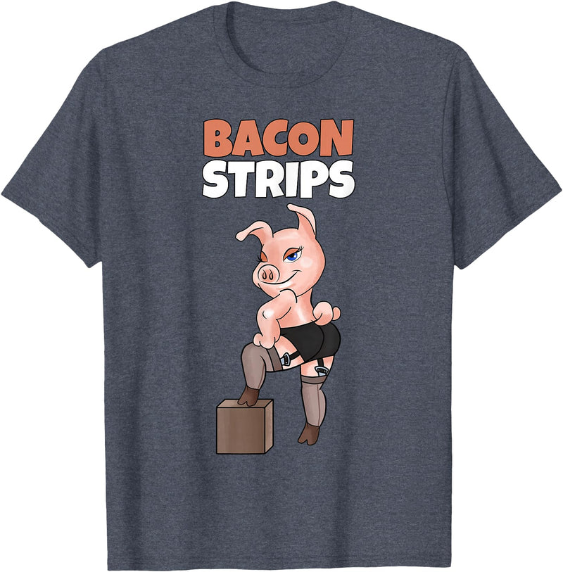 Pig Roast Pork Grilling Smoking BBQ Lover T Shirts Funny Pig Shirt Adult Humor Pig Stripping Bacon Lover TShirt T-Shirt - Heather Blue