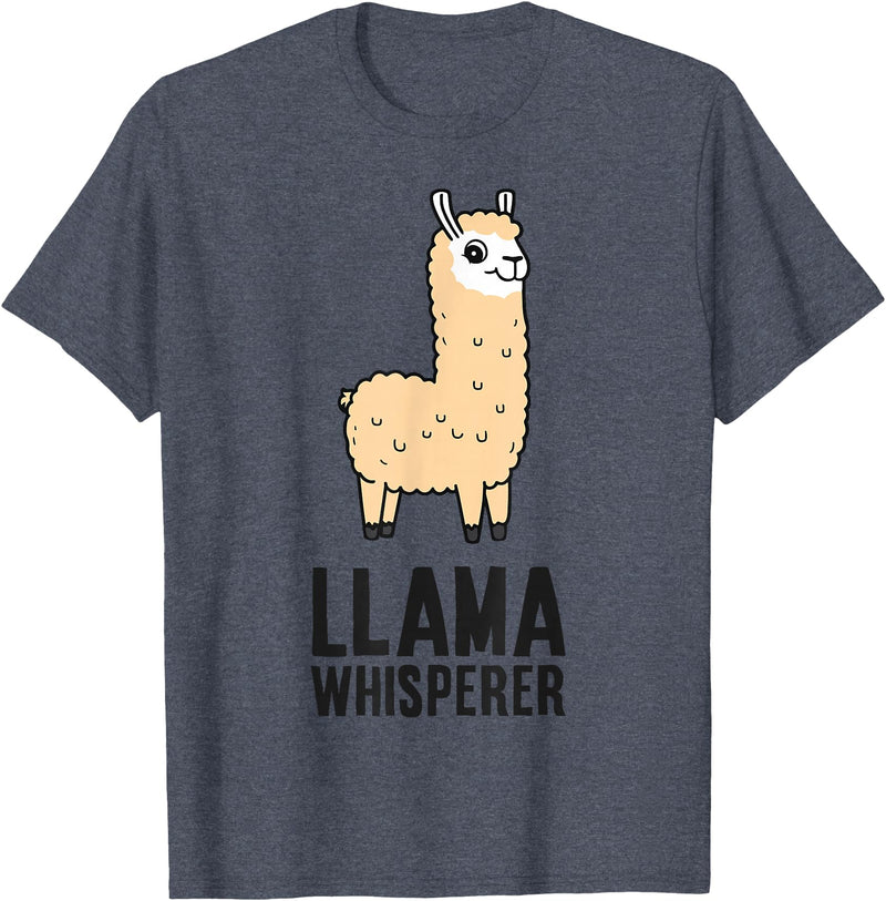 Funny Llama Lover Gifts Llama Whisperer T-Shirt - Heather Blue
