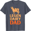 Cool Legendairy Cow For Dad Farming Tees Legen Dairy Dad Cow Vintage for Men Farmer Father's Day T-Shirt - Heather Blue