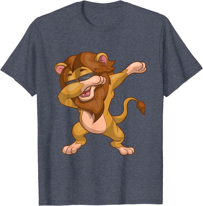 Lion Animal Gifts Funny Animal Gift Idea Polka Dot Cool Lion T-Shirt - Heather Blue
