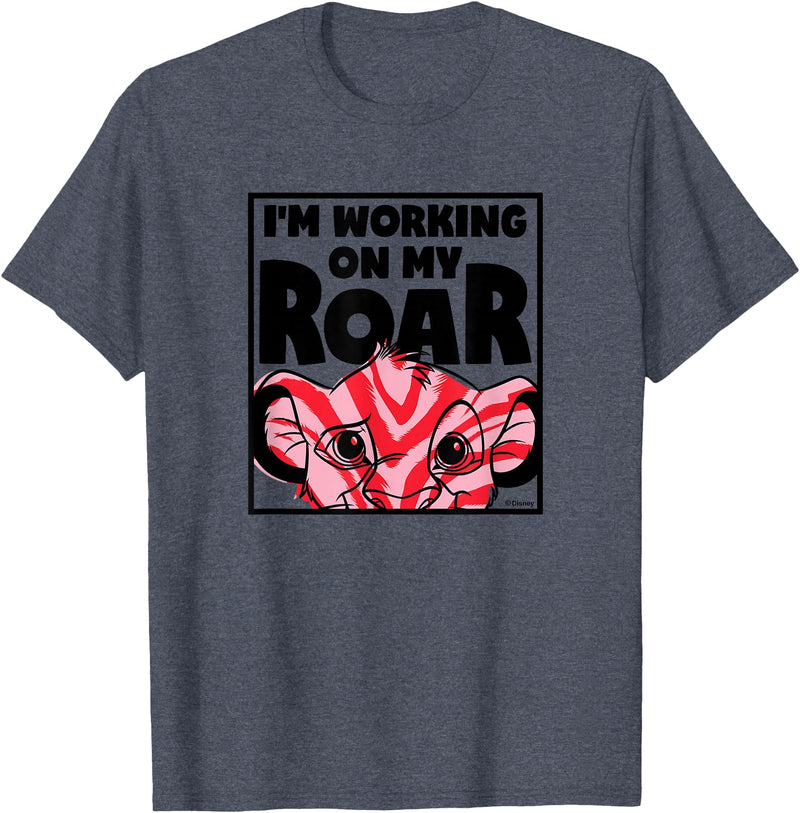 Disney Lion King - I'm Working On My Roar T-Shirt - Heather Blue