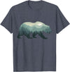 Outdoors Gift Ideas Camping Stuff Men Graphic Tees Misty Forest Bear Silhouette Wildlife Nature Lover T-Shirt - Heather Blue