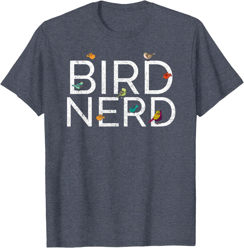 EpicWear Bird Nerd Bird Watcher Watching tshirt T-Shirt - Heather Blue