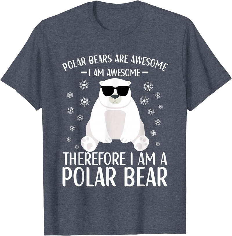 Polar Bears Accessories for Men Women & Kids Polar Bear Quote Cool Polar Bears Apparel for Kids T-Shirt - Heather Blue