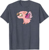 RWS235 When Pigs Fly, Flying Pig T-shirt T-Shirt - Heather Blue