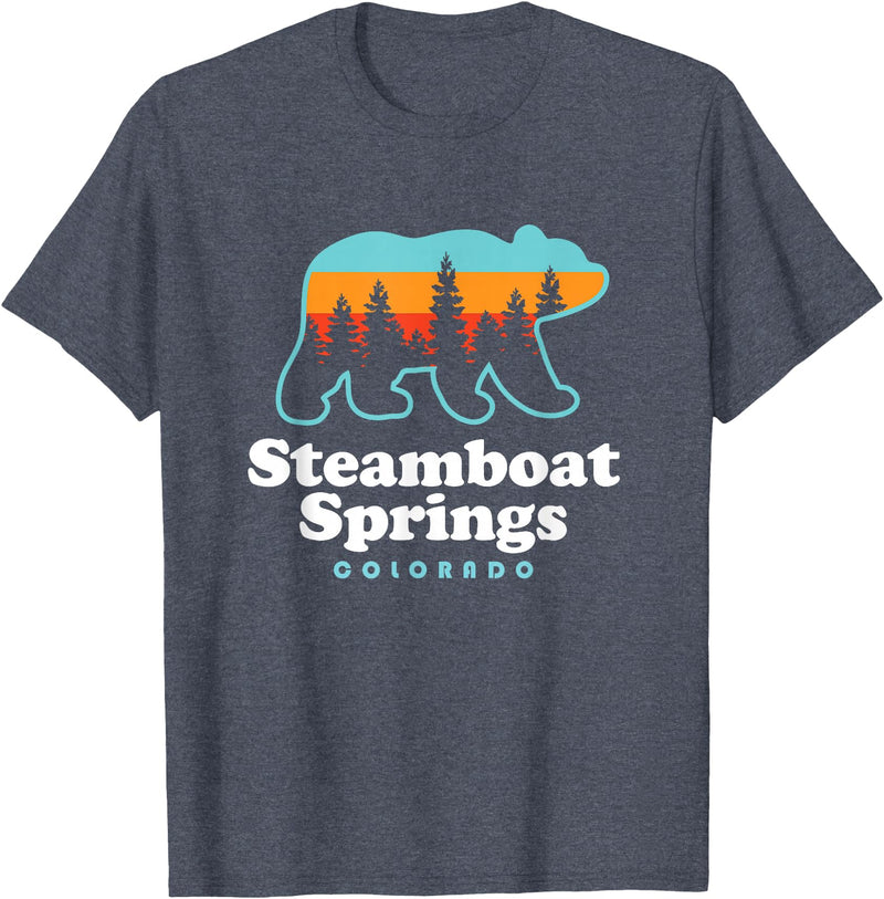 Steamboat Springs Colorado Bear T-Shirt - Heather Blue