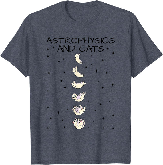 Astrophysics And Cats, Cat Lover Astrophysicist T-Shirt - Heather Blue