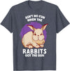 Ain't No Fun When the Rabbits Got the Gun Jumpy Rabbits T-Shirt in Heather Blue