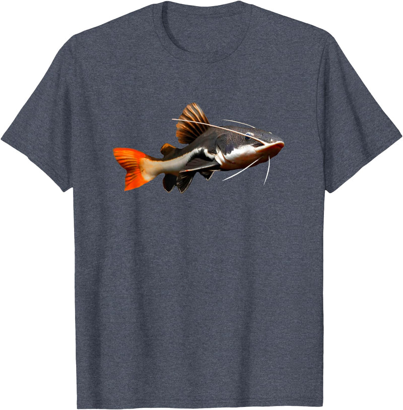 Redtail Catfish Keepers Tees Redtail Catfish Large Aquarium Fish Tank Catfish Lovers T-Shirt - Heather Blue