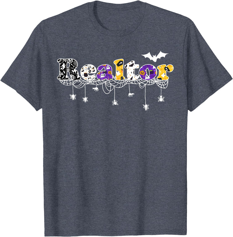 Realtor Halloween Costume Realtor Halloween Real Estate Agency T-Shirt - Heather Blue