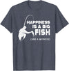 Fishing Fisherman Fisher DA0 Fishing Vintage Happiness Is A Big Fish And A Witness T-Shirt - Heather Blue