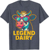 Legend Dairy Funny Cow Farmer Apparel Co. Legend Dairy Funny Farmer Cow Pun Country Graphic T-Shirt - Heather Blue