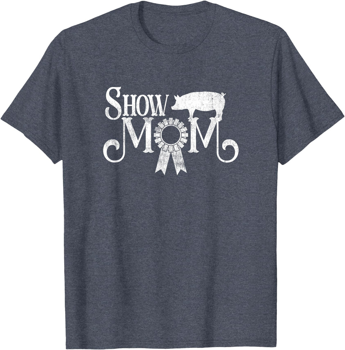 Squatch Design Show Mom Swine Show Pig Lover County Fair Gift Lt. T-Shirt - Heather Blue