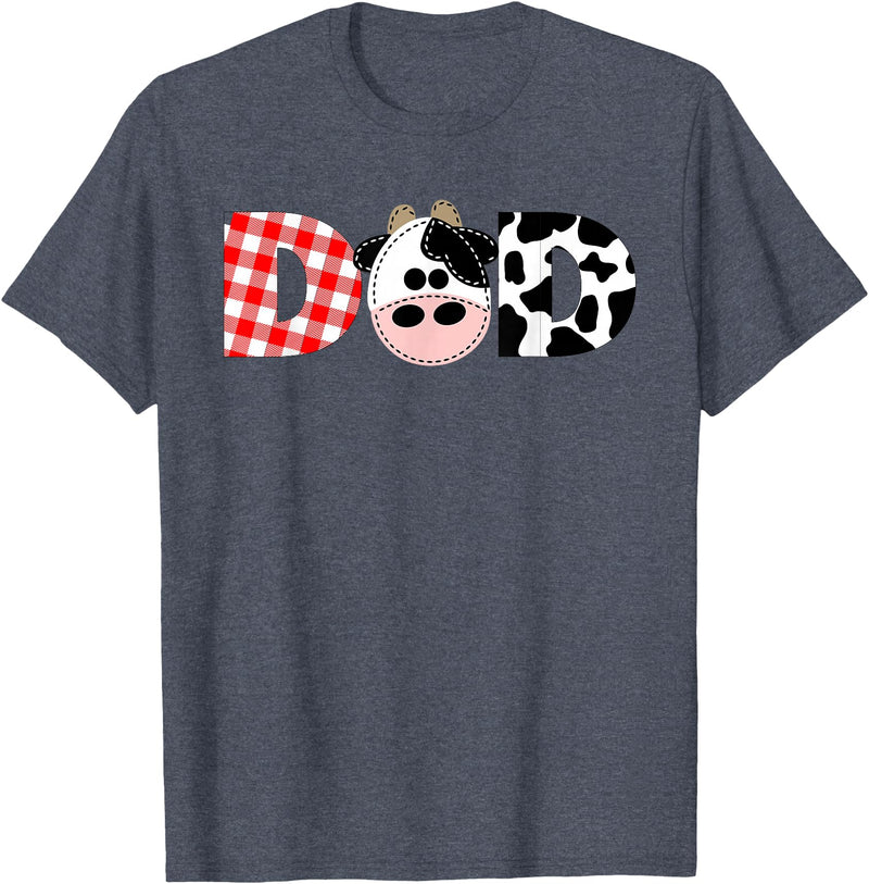 Funny Cow Mom And Dad Birthday Family Tees Dad of The Birthday for Boy Cow Farm 1st Birthday Cow Daddy T-Shirt - Heather Blue