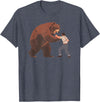 Outdoor lover funny outfits Bear Challenge - Funny Man Against Wild Bear Fighting T-Shirt - Heather Blue