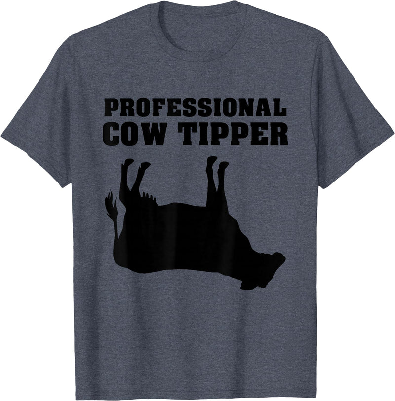 Cow Tipping Apparel Professional Cow Tipper - Cow Tipping T-Shirt - Heather Blue