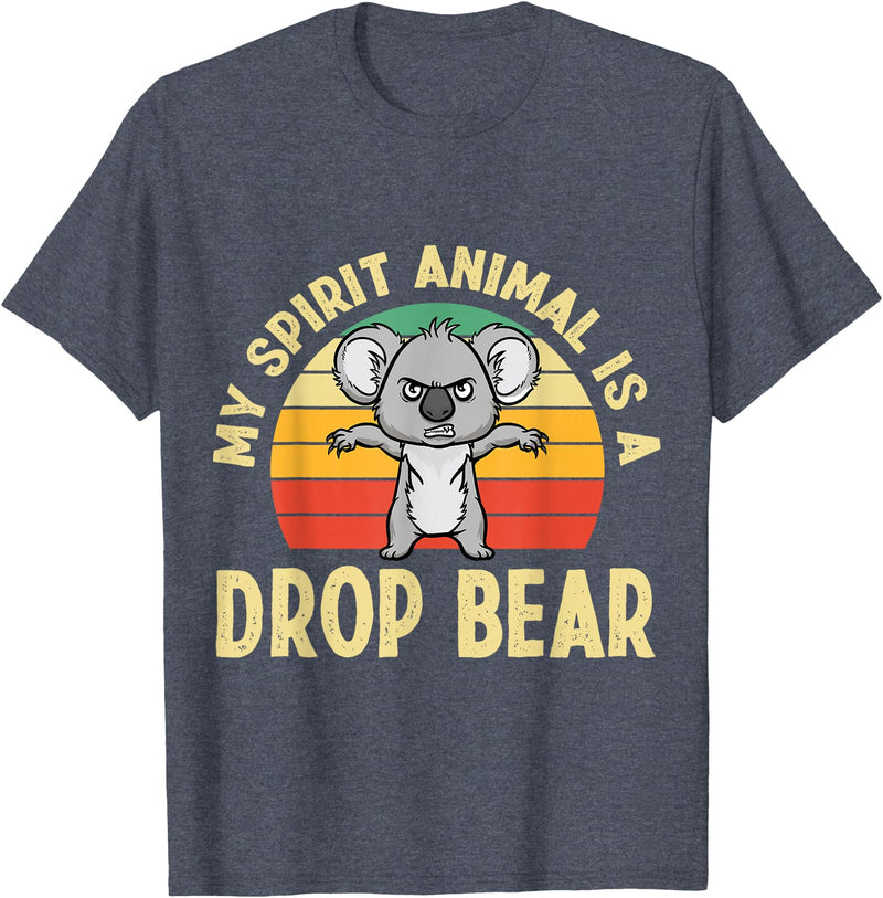 Mythical Creature Gag Gift Designs Australian Feral Koala, Spirit Animal Drop Bear T-Shirt - Heather Blue