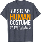 This Is My Human Costume I'm Really A Hamster Shirt T-Shirt - Heather Blue