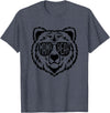 Funny Mothers Mama Bear Face Mama Bear Face Sunglasses Mother Mom Mommy T-Shirt - Heather Blue