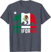 Mexican American US Apparel Co California Bear Mexican Flag State T-Shirt - Heather Blue