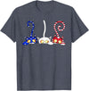 Cat 4th Of July Shirt - Palette&Co Cat 4th of July American Flag Red White Blue Women Kids T-Shirt - Heather Blue