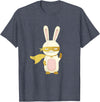Super Rabbit for Men Women and Children - the Golden Hero T-Shirt in Heather Blue