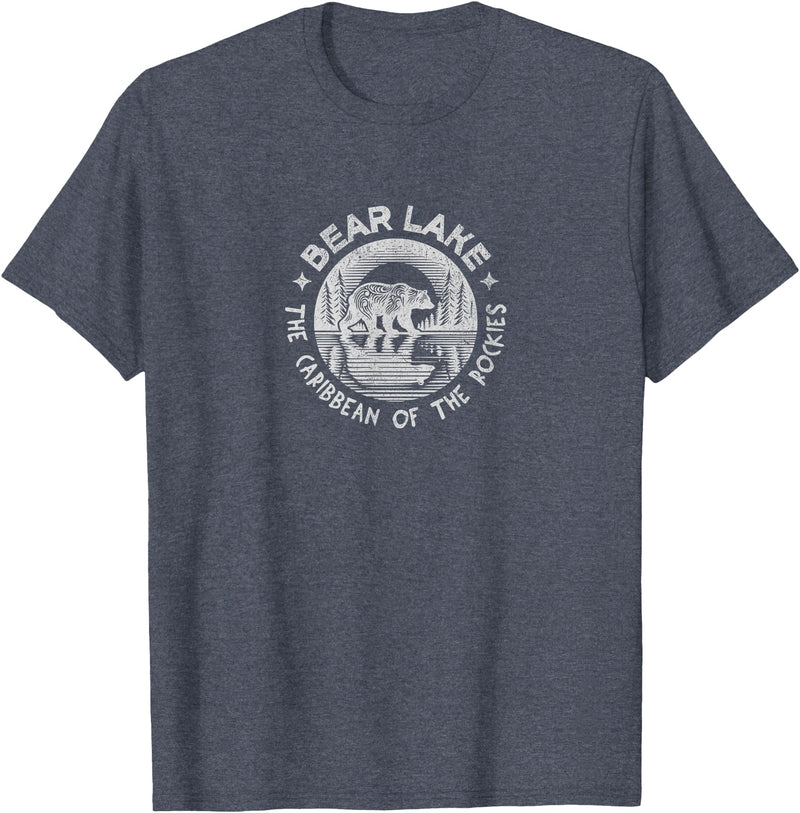 Bear Lake The Caribbean Of The Rockies Utah Idaho Bear Lake Vintage The Caribbean Of The Rockies Utah Idaho T-Shirt - Heather Blue