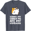 Guinea Pig Owner Guinea Pig Homework Sorry My Guinea Pig Ate My Homework T-Shirt - Heather Blue