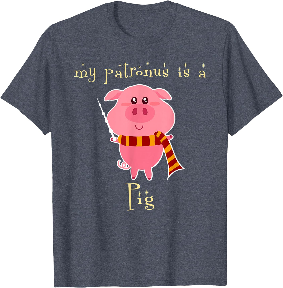 Pig Lovers Tee Co. My Patronus is a Pig Wizard Magic T-Shirt. - Heather Blue