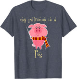 Pig Lovers Tee Co. My Patronus is a Pig Wizard Magic T-Shirt. - Heather Blue