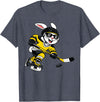 Bunny Playing Ice Hockey Rabbit Easter Sports Men Boys Kids T-Shirt in Heather Blue